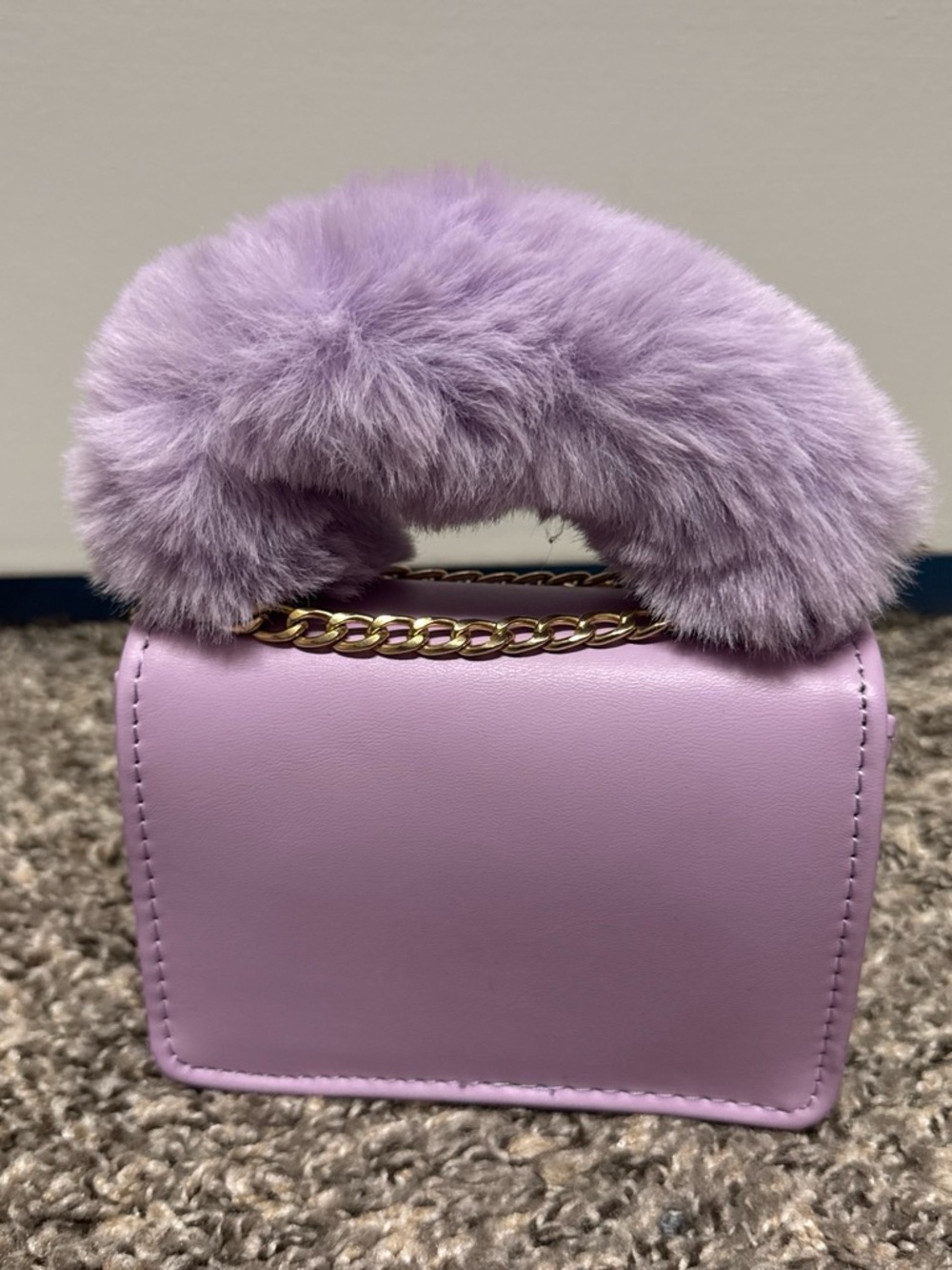 Plush Handle Lilac Women's Top-Handle Bag